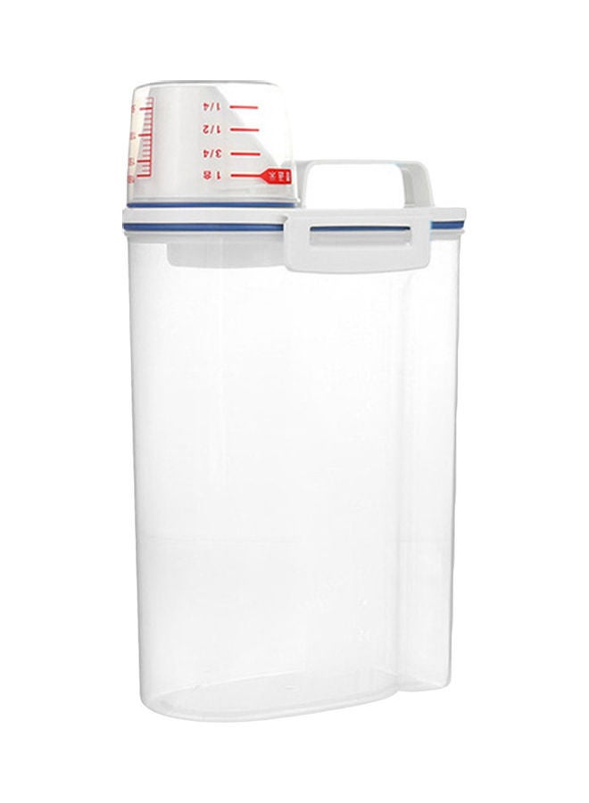 Transparent Plastic Cereal Dispenser Storage Box Transparent 20 x 10 x 20cm  - Image 1
