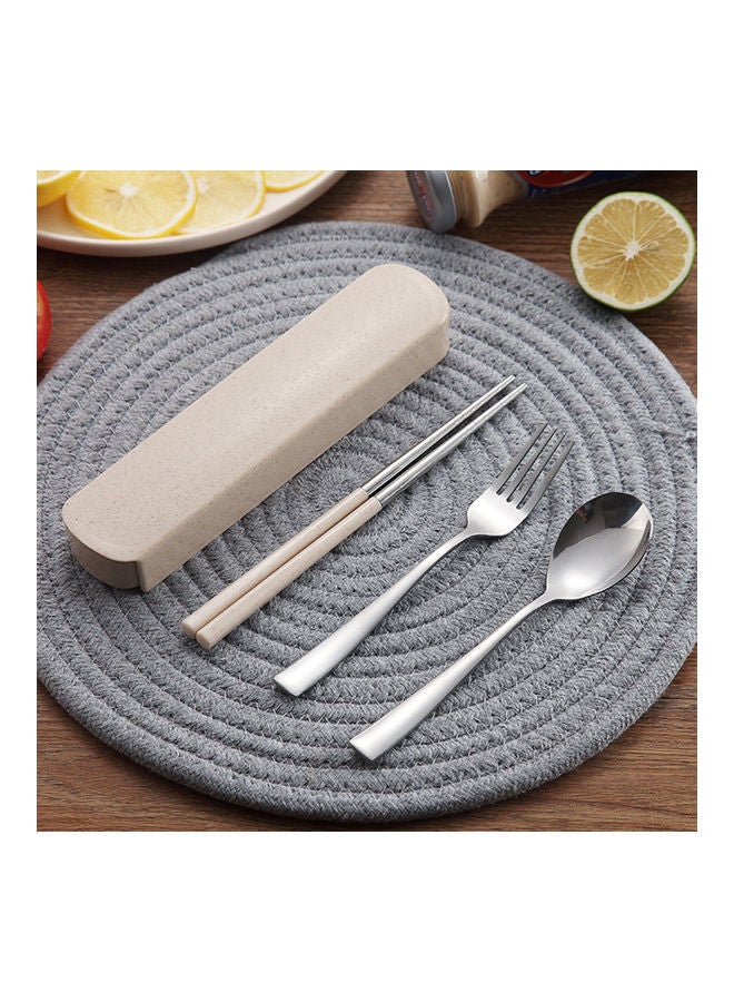 3-Piece Cutlery Set with Box Beige - Image 2