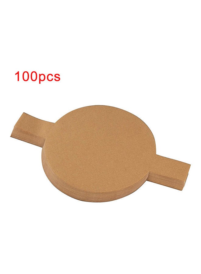 100-Piece Round Silicone Pan Steamer Paper Brown 32.55 x 22.95 x 1.5cm - Image 1