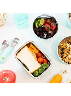 mini panda 7-In-1 Lunchville Meal Set, Durable And Bpa Free Lunchbox, Turquoise  - Image 4