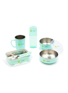 mini panda 7-In-1 Lunchville Meal Set, Durable And Bpa Free Lunchbox, Turquoise  - Image 1