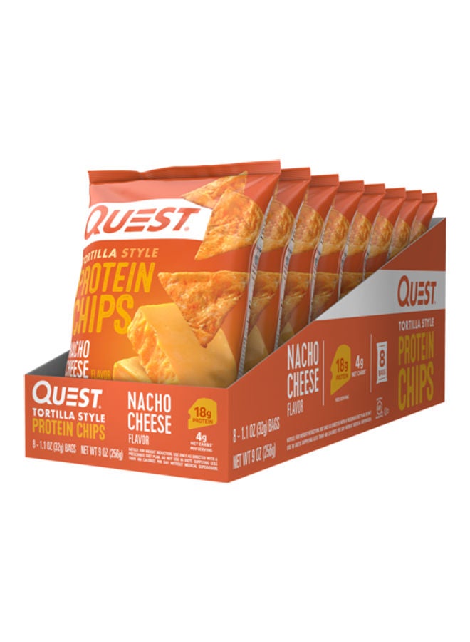 QUEST NUTRITION - Quest Nutrition Tortilla Style Protein Chips, Nacho Cheese, Low Carb, Gluten Free, Baked, 1.1 Ounce (Pack Of 8) - Image 1