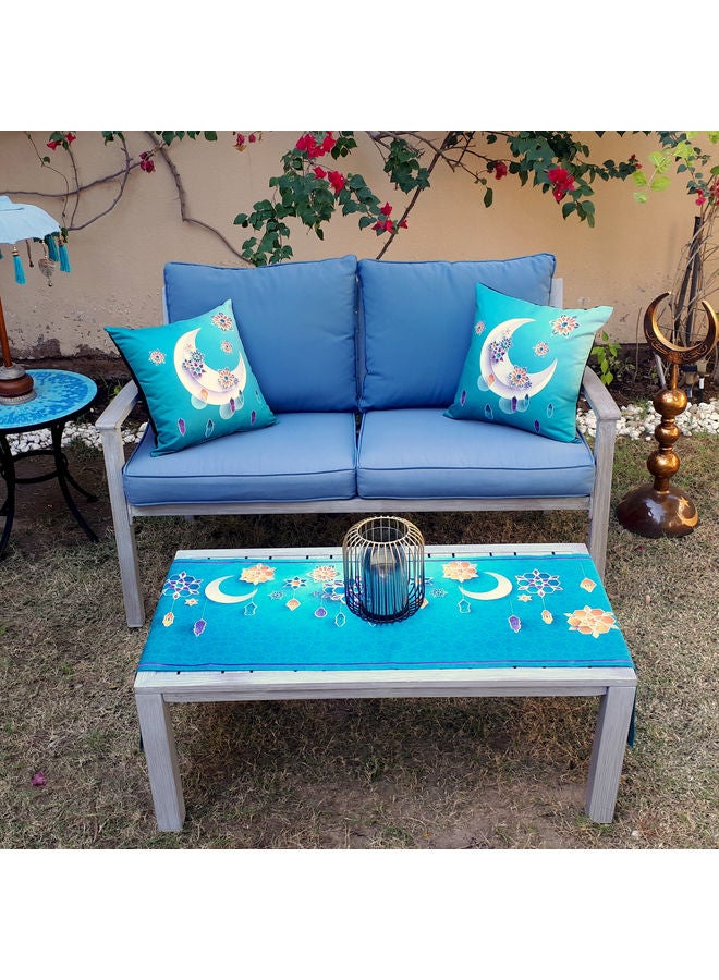 Alwan Set of 2 Ramadan Kareem Cushion Covers and 1 Runner Multicolour 40 x 40cm - Image 2