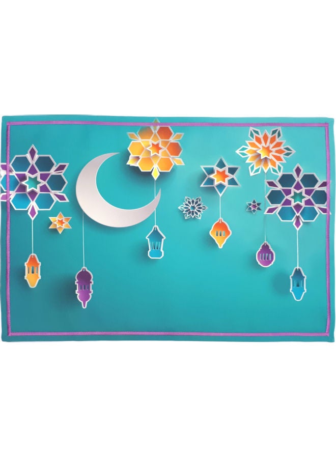 ألوان طقم مكون من 6 مفارش أطباق بطبعة رمضان مع ومفرش واحد كبير متعدد الألوان 140 x 40سم - Image 3