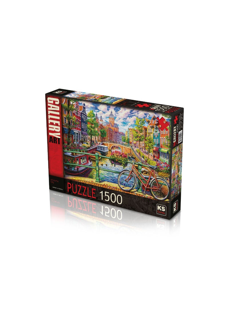 KS Games Puzzle 1500 Pcs A Colourful City 68 x 96cm  - Image 1