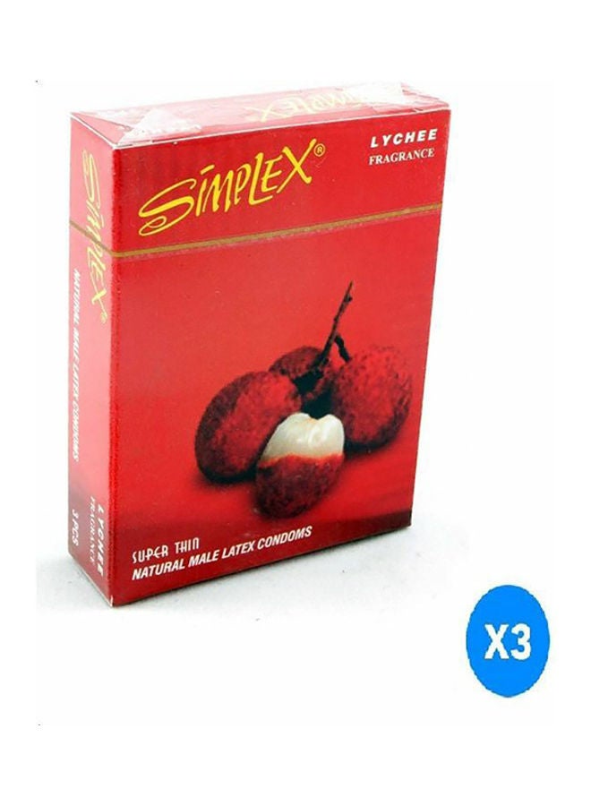 3-Piece Strawberry Condom Pack Of 3