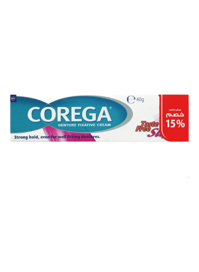 COREGA - Taste Free Super Denture Fixative Cream Tooth Adhesive Cream White/Blue/Pink 40grams - Image 1