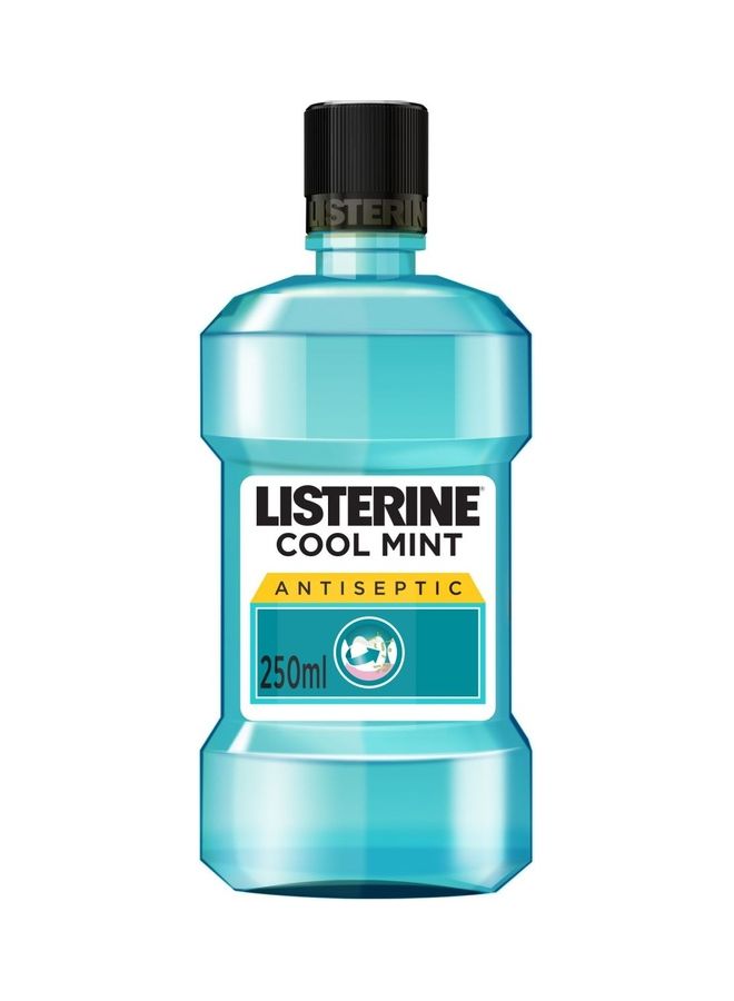 Listerine Cool Mint Antiseptic Mouth Wash Blue 250ml  - Image 1