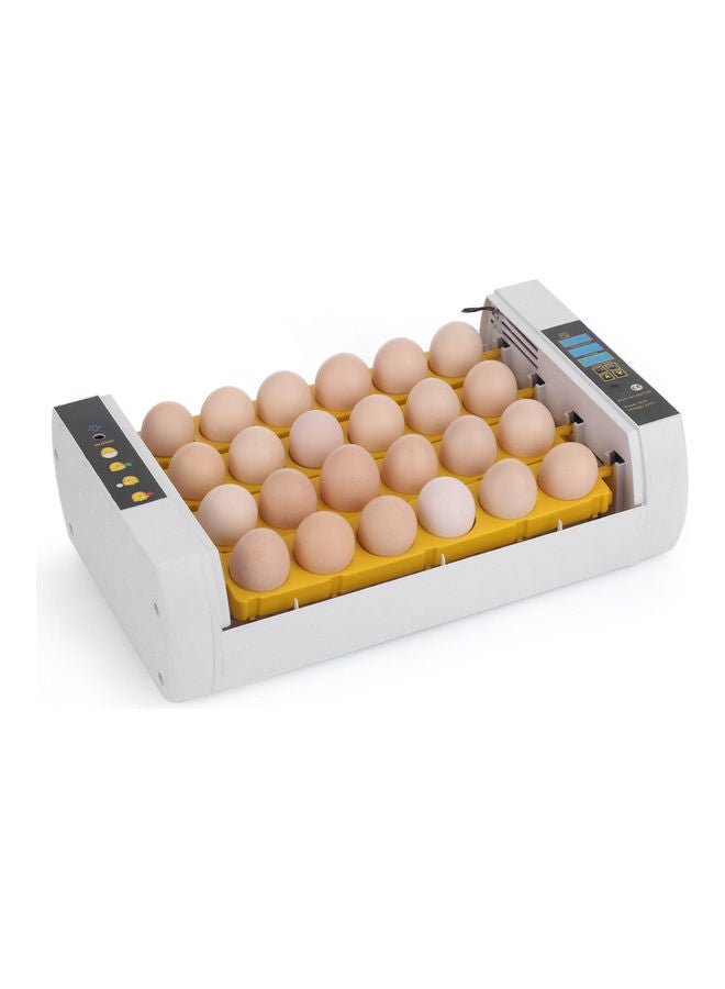 24-Eggs Automatic Egg Incubator Machine 43.7 x 28.5 x 16.6 cm White/Yellow - Image 2