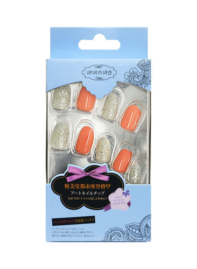 أظافرصناعية لامعة ماجيك بريس مع خرز من 24 قطعة متعدد الألوان - Image 1