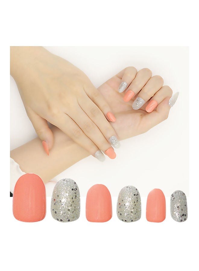 أظافرصناعية لامعة ماجيك بريس مع خرز من 24 قطعة متعدد الألوان - Image 3