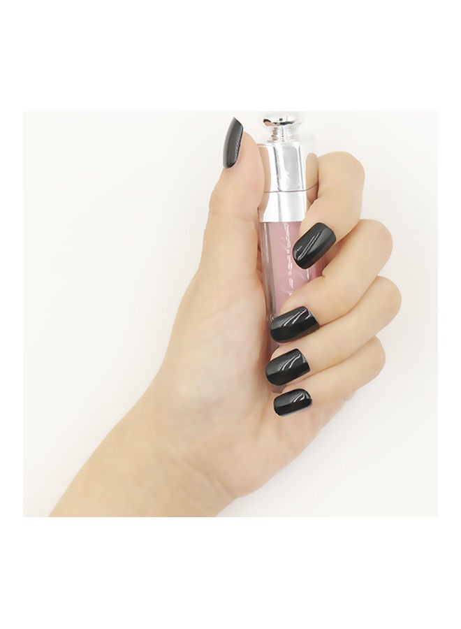 AROAQ 24-Piece Magic Press Shiny Glam False Nails Set Black - Image 2