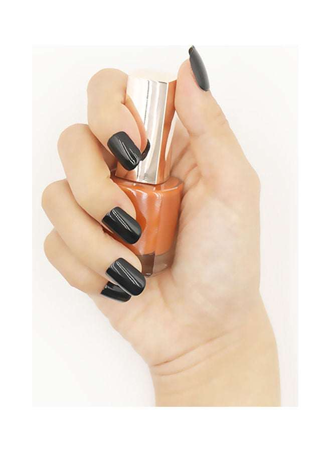 AROAQ 24-Piece Magic Press Shiny Glam False Nails Set Black - Image 3