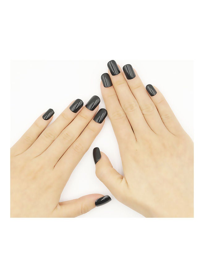 AROAQ 24-Piece Magic Press Shiny Glam False Nails Set Black - Image 4