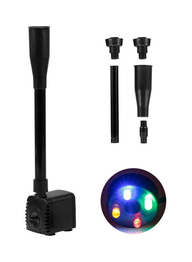 Generic 15W Ultra-Quiet Water Aquarium Pump with Power Cord IP68 and 4 LED Light Black  - Image 2