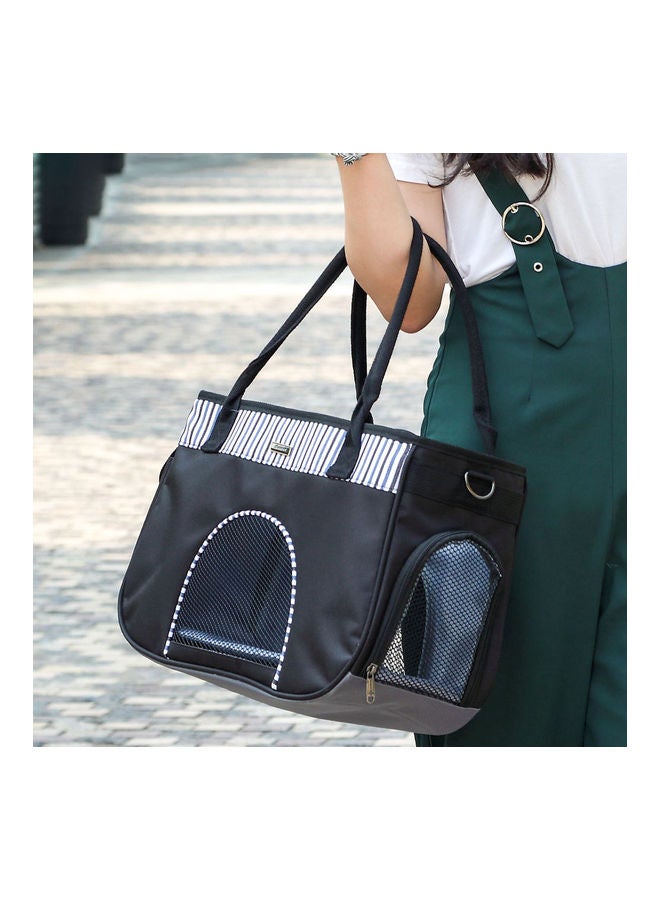 Portable Pet Carrier Black/White - Image 3