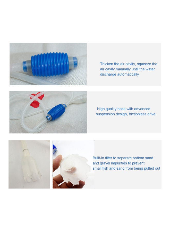 Aquarium Gravel Cleaner Tank Water Changer with Fishing Net Black/White - Image 3