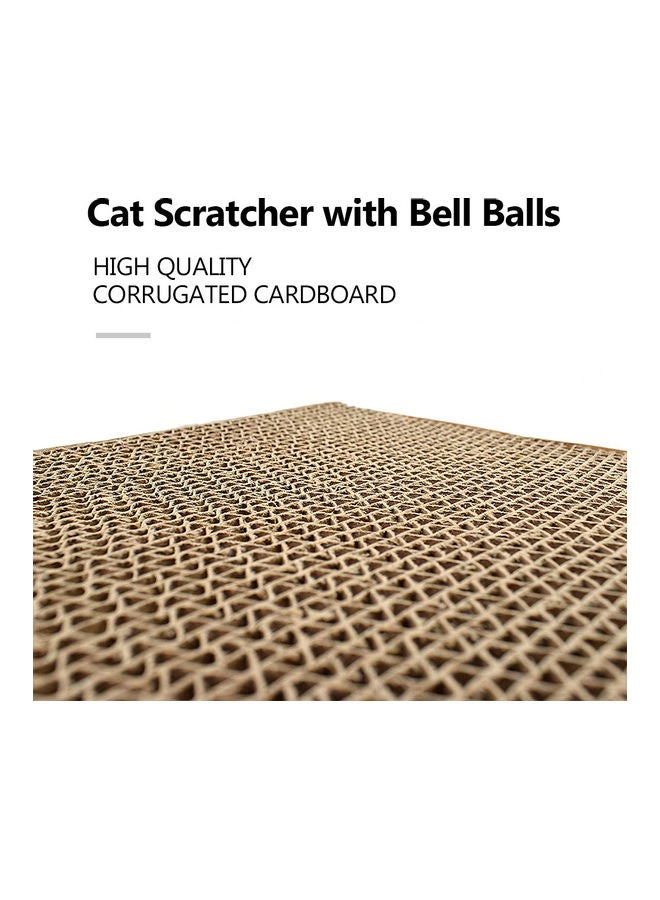 Cat Scratcher Pad with Bell Ball Beige - Image 5