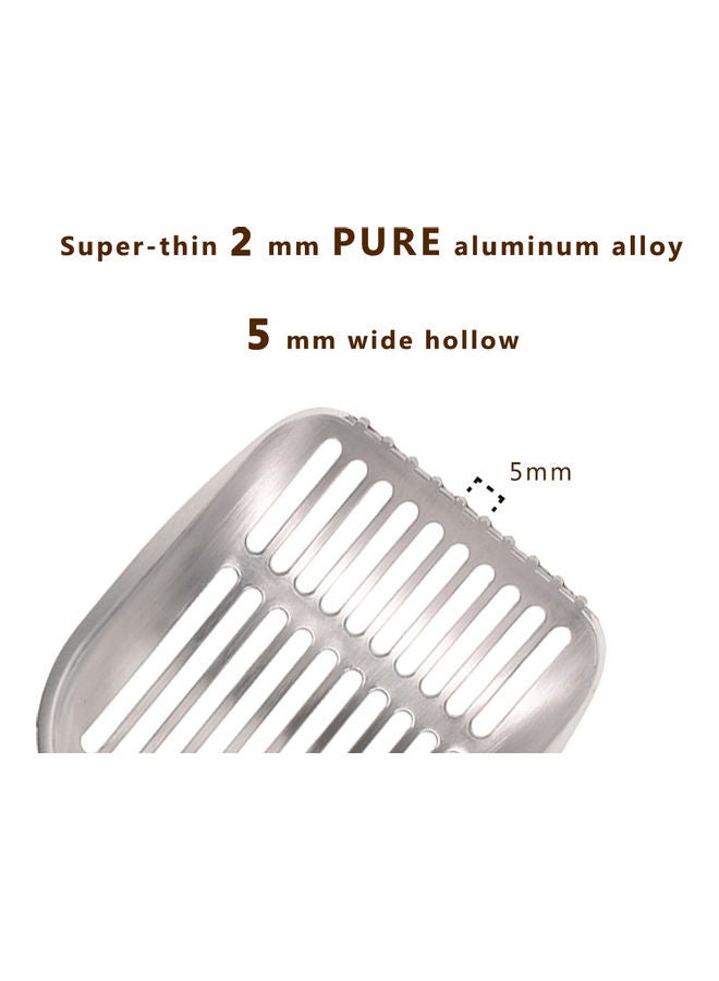 مغرفة مجرفة لفضلات القطط بمقبض طويل فضي/رمادي - Image 5