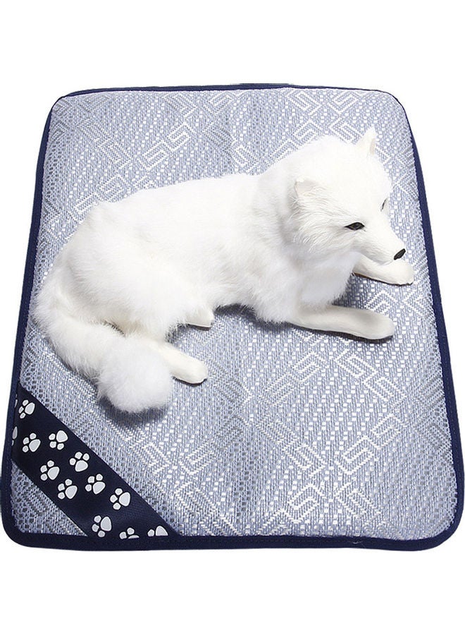 بساط نوم صيفي للحيوانات الأليفة مصنوع من الحرير البارد مكون من 4 قطع فضي / أزرق - Image 3