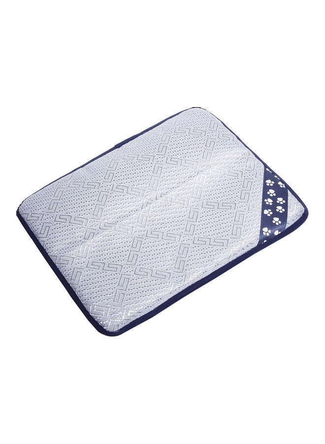 بساط نوم صيفي للحيوانات الأليفة مصنوع من الحرير البارد مكون من 4 قطع فضي / أزرق - Image 5