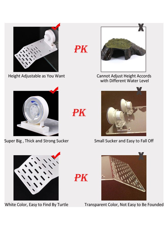 منصة مسطحة لتشميس السلاحف على حوض الماء أبيض - Image 5