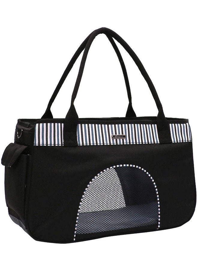 Portable Pet Carrier Black/White - Image 1