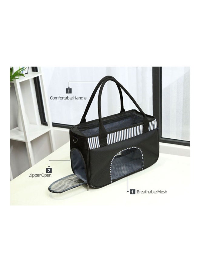 Portable Pet Carrier Black/White - Image 3