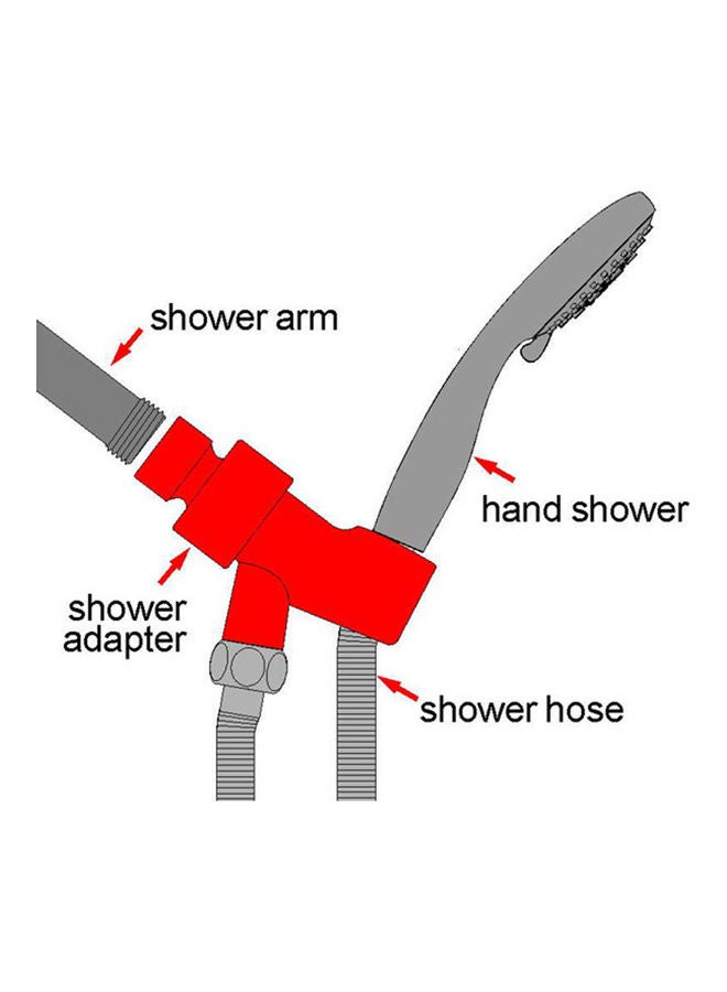 Handheld Shower Head Spray Bracket Set Silver 25.5 x 5.8 x 11.8cm - Image 3
