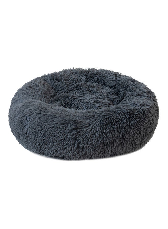 Round Plush Cat Bed Grey