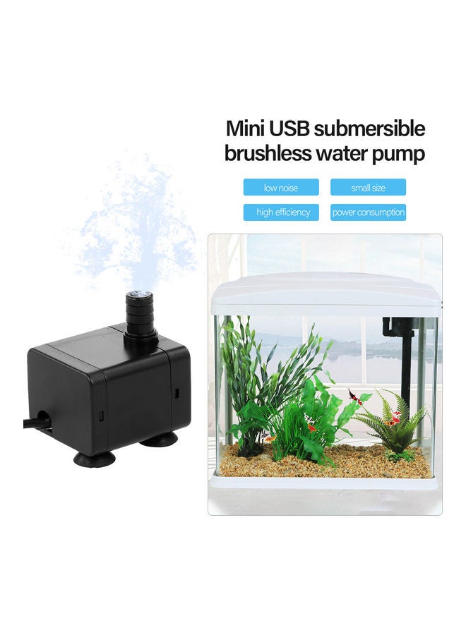 مضخة ماء صغيرة فائقة الهدوء تعمل بجهد 5 فولت ومزودة بمنفذ USB مع سلك كهربائي أسود - Image 3
