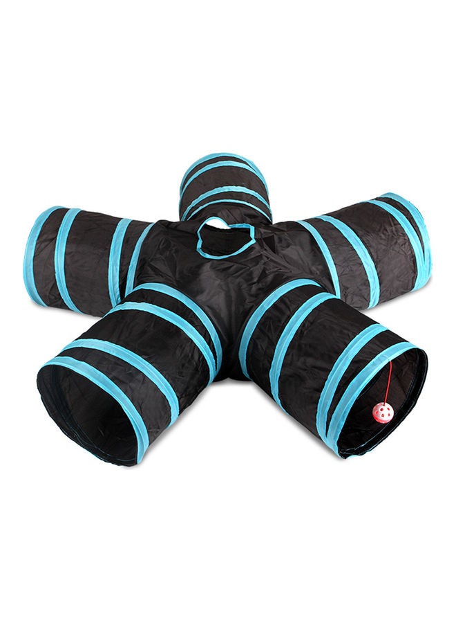 5 Way Folding Portable Pet Cat Tunnel Blue/Black - Image 2