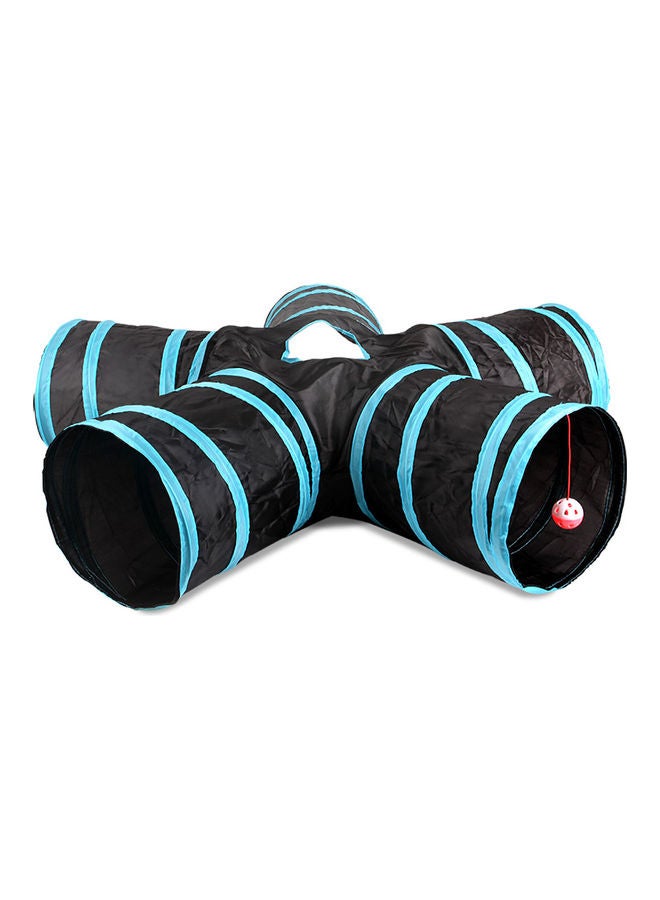 5 Way Folding Portable Pet Cat Tunnel Blue/Black - Image 4