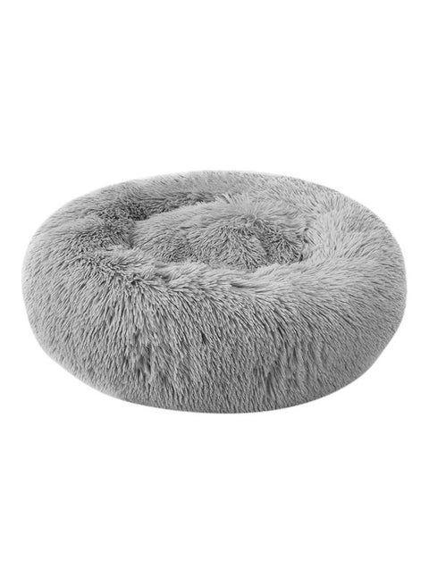 Soft Plush Round Pet Bed Light Grey