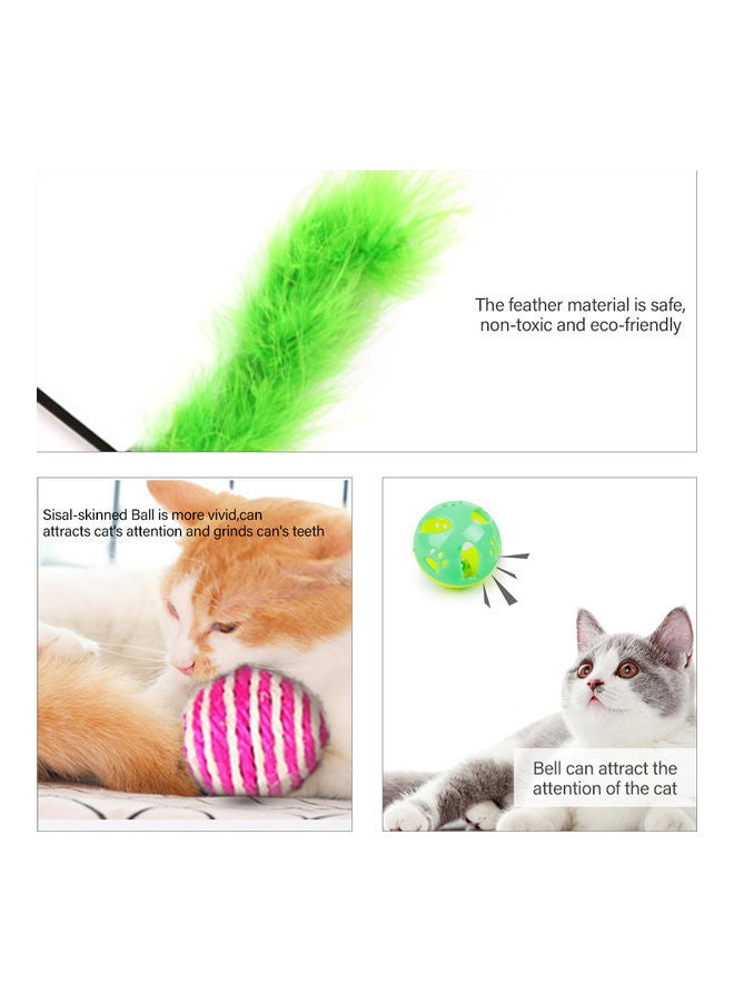 Cat Toy Set Blue/Green/Pink - Image 3