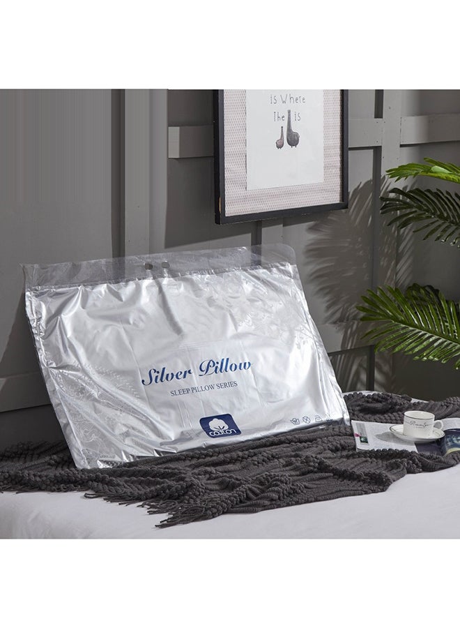 فيذر مخدة سلفر قطن 100٪ cotton أبيض 50x75سم - Image 3