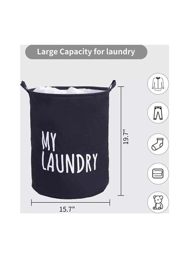 fashionhome My Printed Laundry Hampers Bag Black 15.7x19.7inch  - Image 5