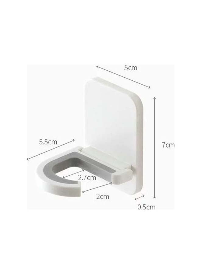 fashionhome Self Adhesive Wall Mounted Mop Hanger White 5x5.5x7cm  - Image 3