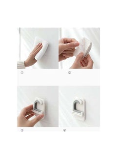 فاشون هوم علّاقة للمماسح ذاتية اللصق، تثبّت على الحائط أبيض 5x5.5x7سم  - Image 4