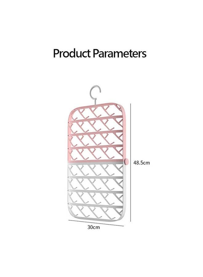 fashionhome Plastic Foldable Windproof Buckle Socks Storage Rack Pink 30x48.5cm - Image 4