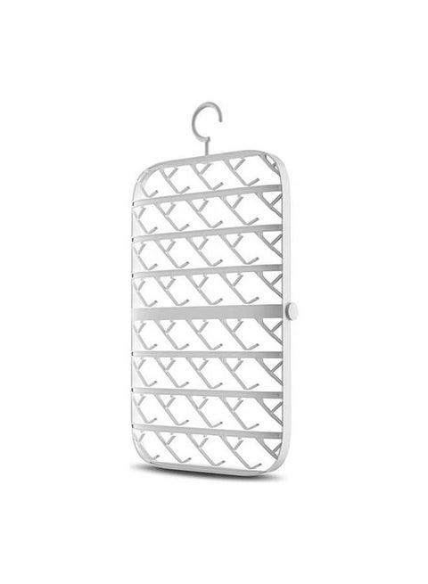 Plastic Foldable Windproof Buckle Socks Storage Rack White 30x48.5cm
