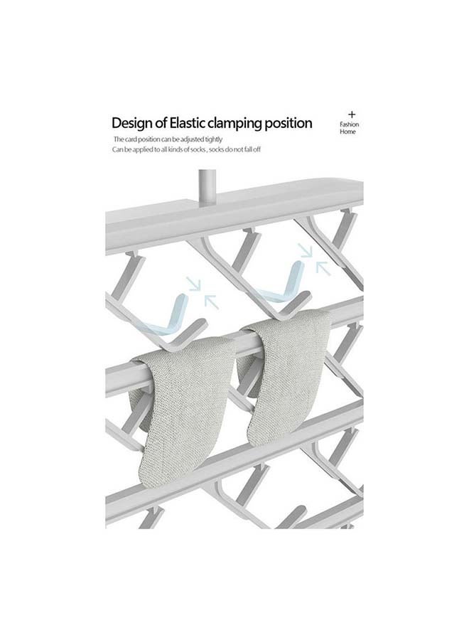 fashionhome Plastic Foldable Windproof Buckle Socks Storage Rack White 30x48.5cm - Image 3