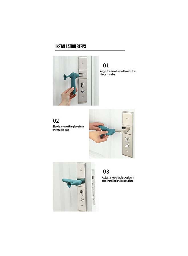 fashionhome Silicone Protective Door Handle Cover Dark Blue 15x10cm  - Image 4