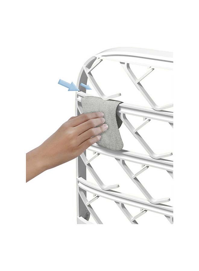 fashionhome Plastic Foldable Windproof Buckle Socks Storage Rack White 30x48.5cm - Image 2