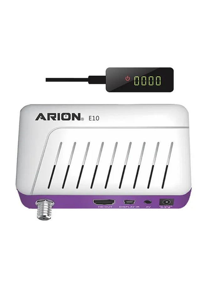 أريون جهاز استقبال أقمار صناعية رقمي وصغير بدقة كاملة الوضوح E10 أبيض/ أرجواني - Image 1