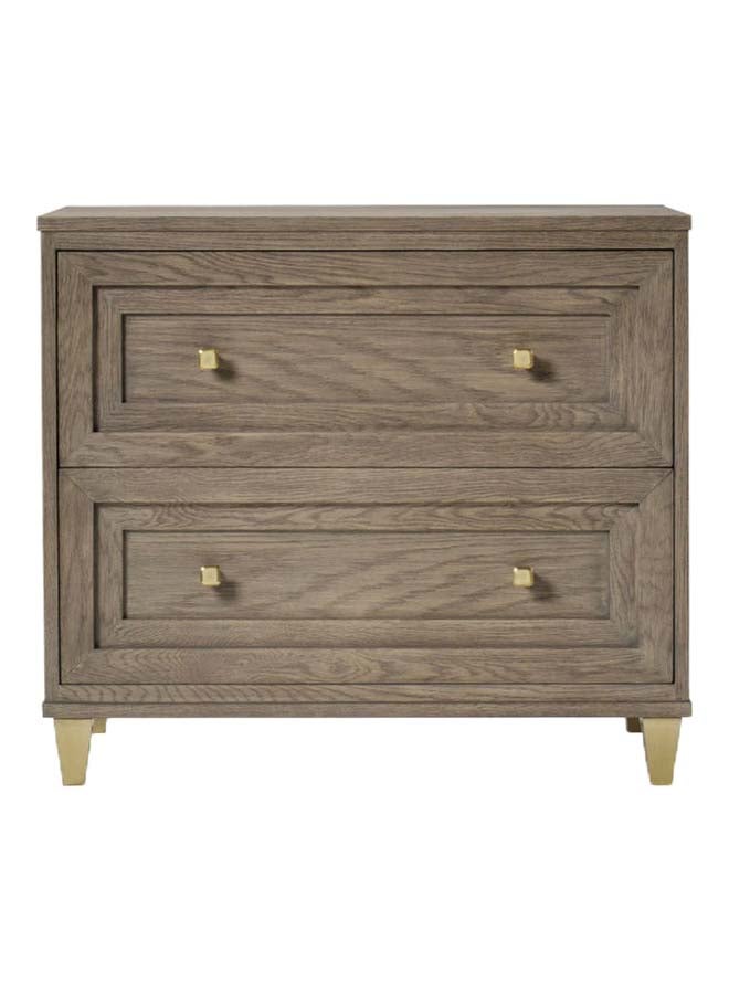 ebb & flow - Bedside Table Luxurious - Solid Wood Nightstand Comdina - Bedroom Furniture yellow-gold 86x76x51cm - Image 1