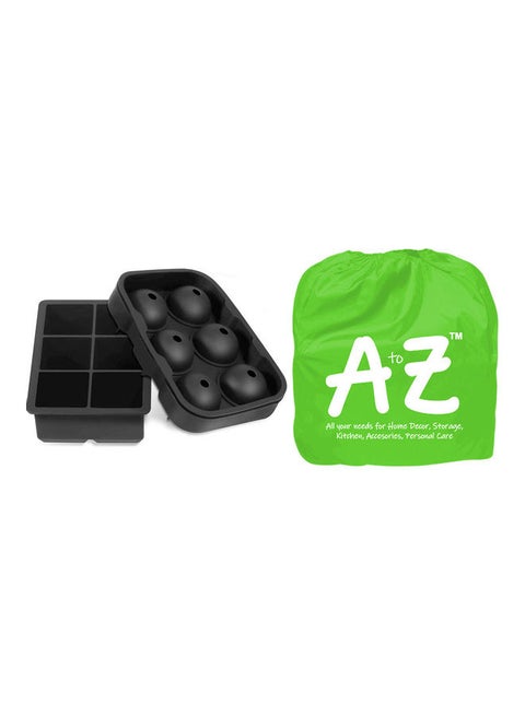 Pack Of 2 Square and Ball Ice Cube Tray VD-AZ-ICETRAY-BK Black
