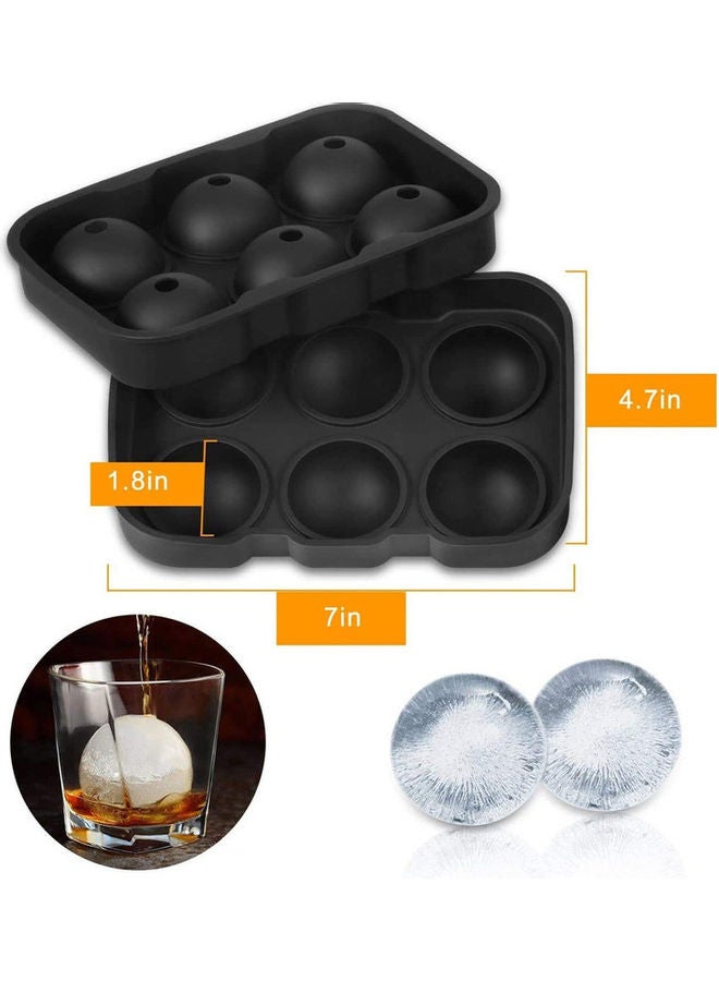 A TO Z Pack Of 2 Square and Ball Ice Cube Tray VD-AZ-ICETRAY-BK Black  - Image 4