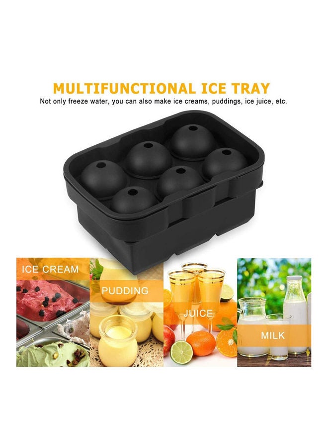 Pack Of 2 Square and Ball Ice Cube Tray VD-AZ-ICETRAY-BK Black