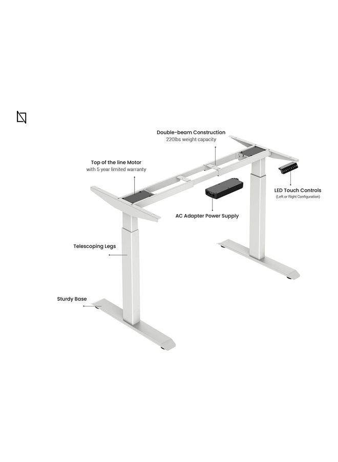 NAVODESK Bluetooth Height Adjustable Stand Desk White - Image 5